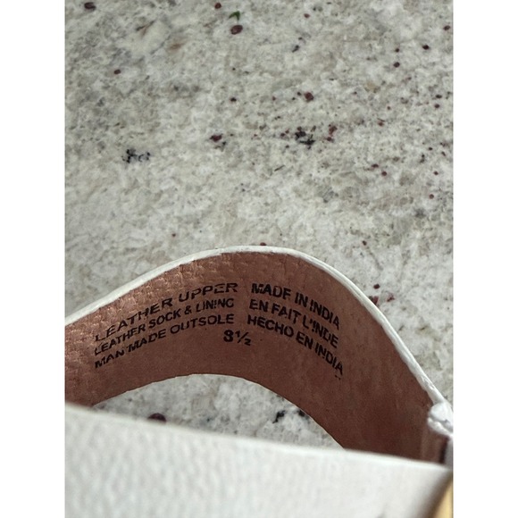 Seychelles White Leather Platform Block Heel Sandals Size 8.5 - Picture 8 of 10